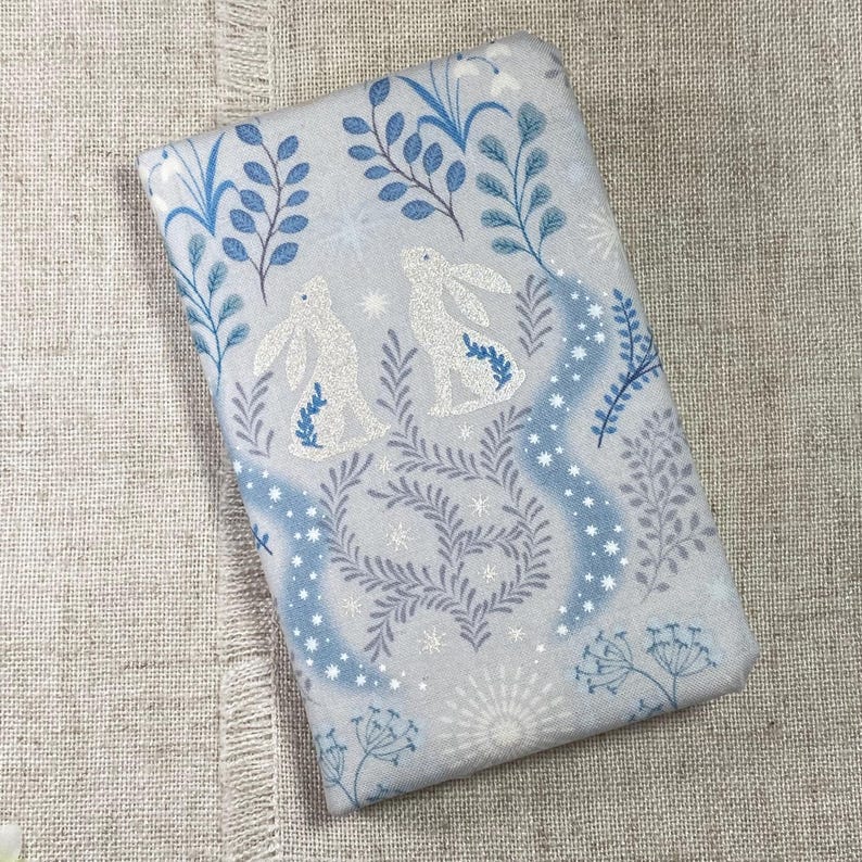 Handmade Fabric Covered A5 Notebook/ Lined / Plain / Diary / Address Book Moon Gazing Hare