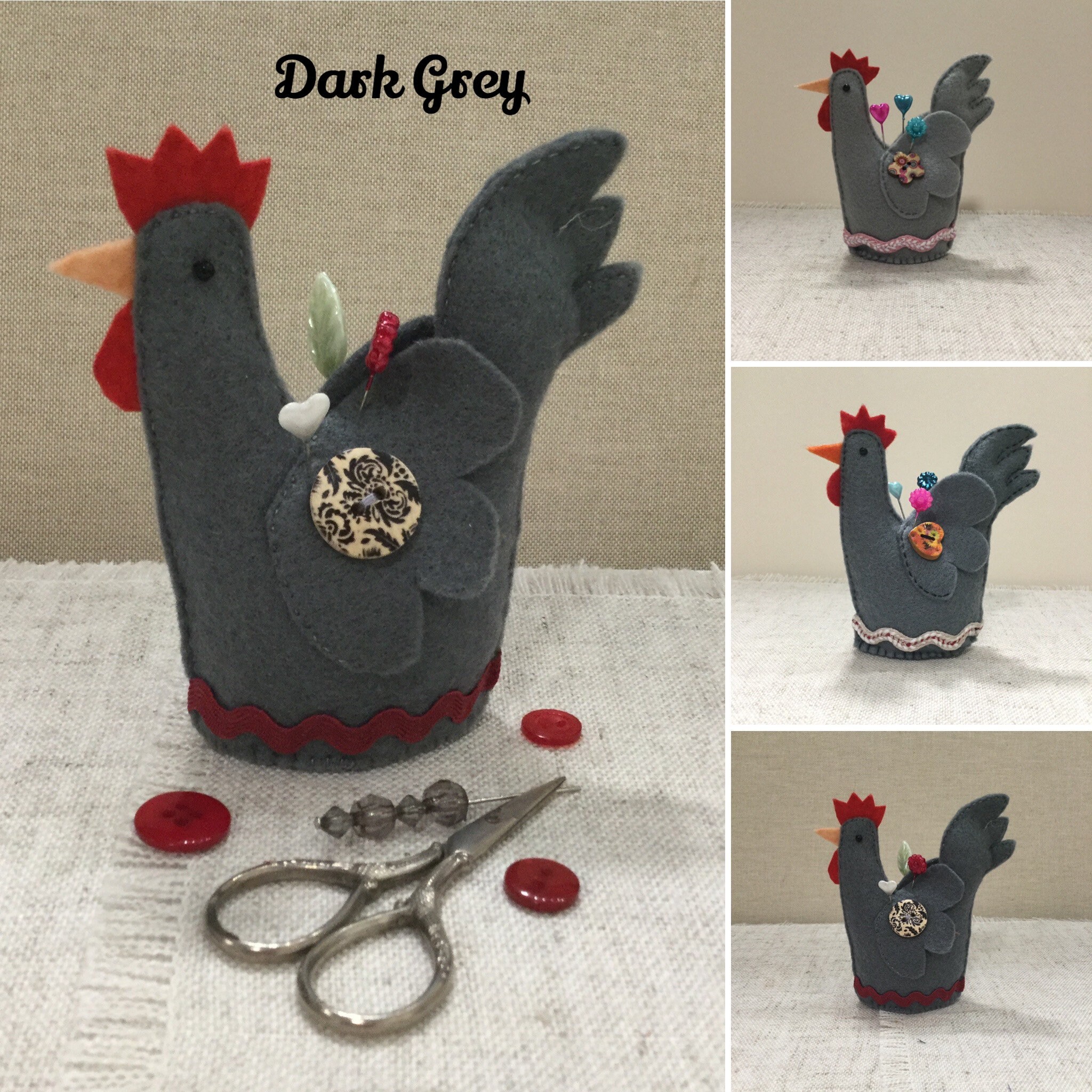 Chicken pin cushion / handmade pincushion / felt chicken Etsy