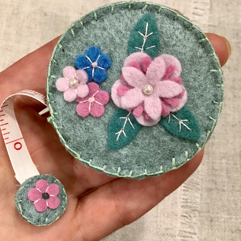 Flower Tape Measure / Hand Sewn Felt Tape Measure / Sewing Etsy