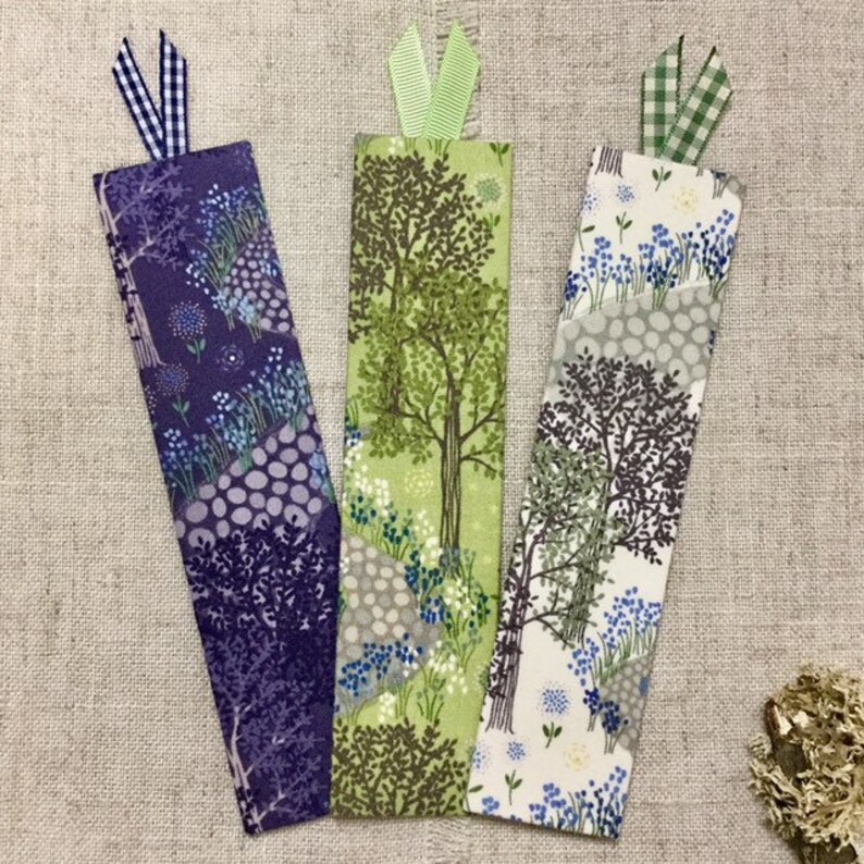 Forest Bookmarks / Handmade Fabric Bookmarks Etsy UK