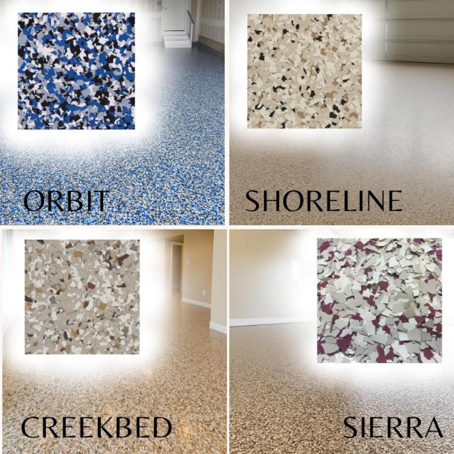 Epoxy Flakes for Garage Floors – 5/20/40 Lb | 12 Decorative Colors