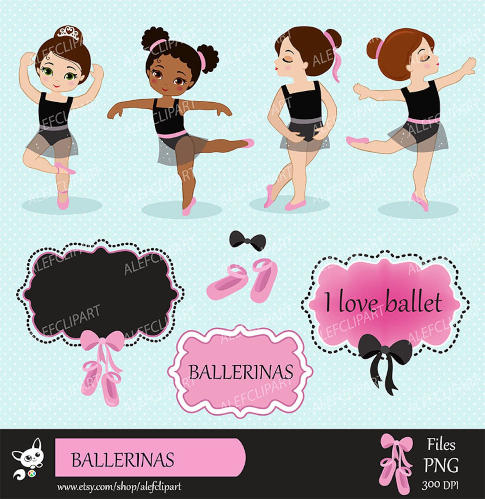 ballet - digital clipart set, ballerina clipart, ballet clipart, tutu clipart, ballet slippers.