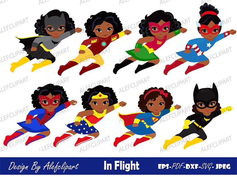 Download Girls African American in flight. SVG Silhouette Cut Files ...