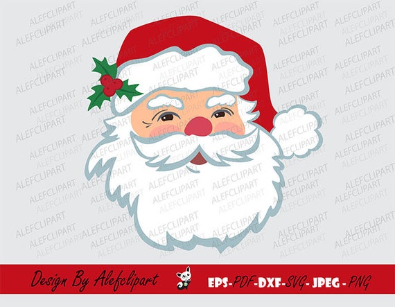 Santa Face Svgepsjpg Christmas Santa Claus Svg Christmas Etsy