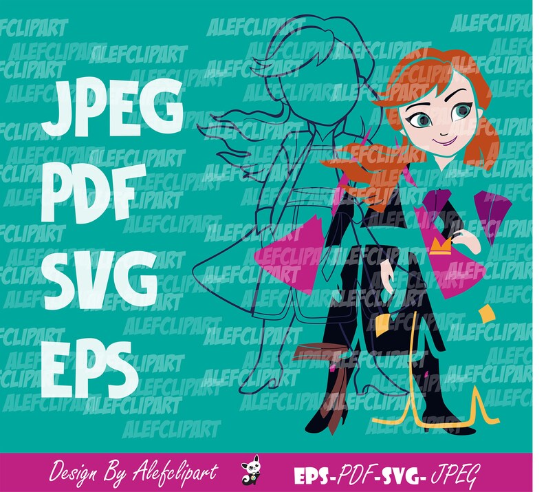 Download Anna svg Anna Frozen 2 svg Frozen SVG Frozen Silhouette | Etsy