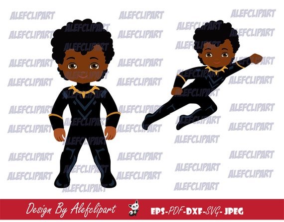 Svg Superhero Clip Art Hero Png Black Panther Boy Clipart Etsy