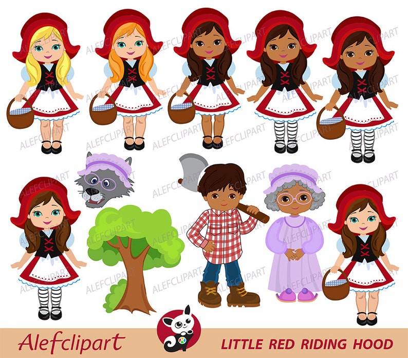 Little Red Digital Clipart For Personal And Commercial Use | Etsy