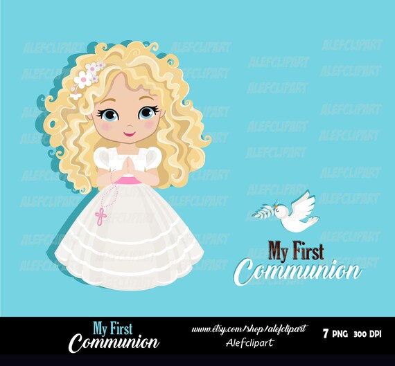 Girls First Communion Digital Clipart Set My First Communion Etsy