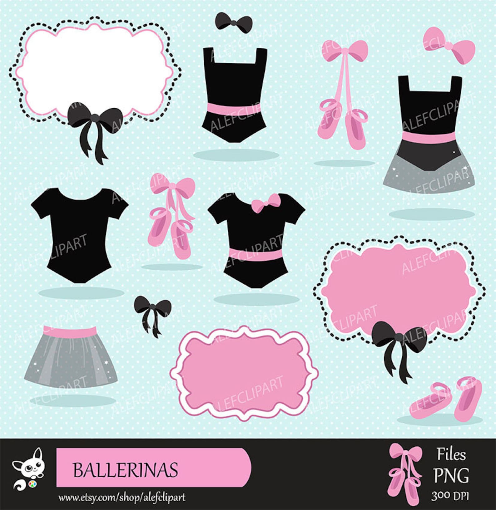 ballet - digital clipart set, ballerina clipart, ballet clipart, tutu clipart, ballet slippers.