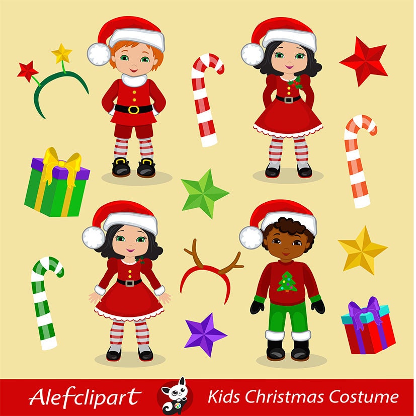 Christmas Kids / Children Digital Clipart Christmas clipart | Etsy