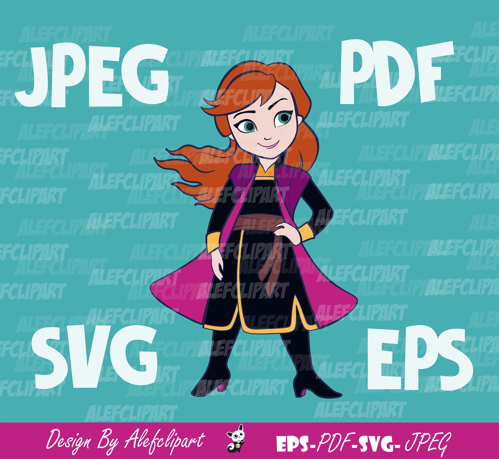 Download Anna svg Anna Frozen 2 svg Frozen SVG Frozen Silhouette | Etsy