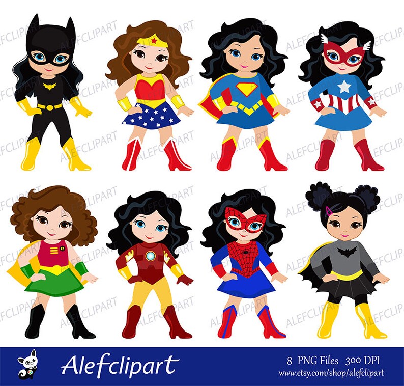 Filles en costume de super héros. Téléchargement instantané. | Etsy