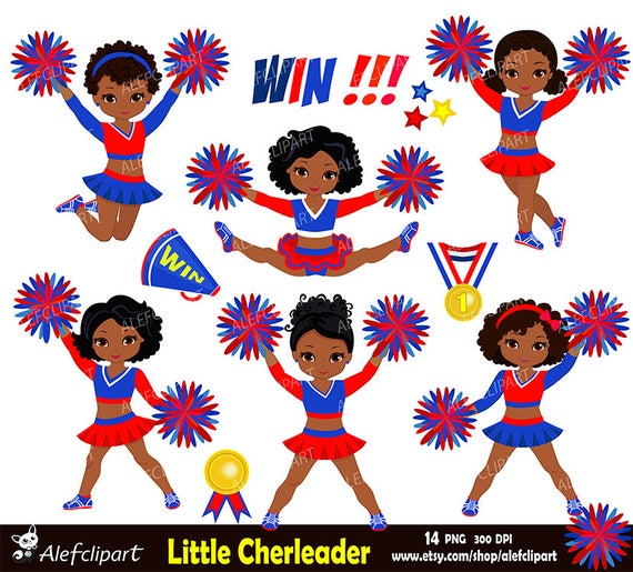 Cheerleader Digital Clipart Set for Personal and Commercial | Etsy