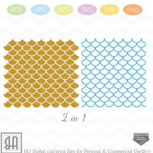 Mermaid SVG - Mermaid scale SVG - Mermaid texture svg - Mermaid pattern SVG - 2 in 1