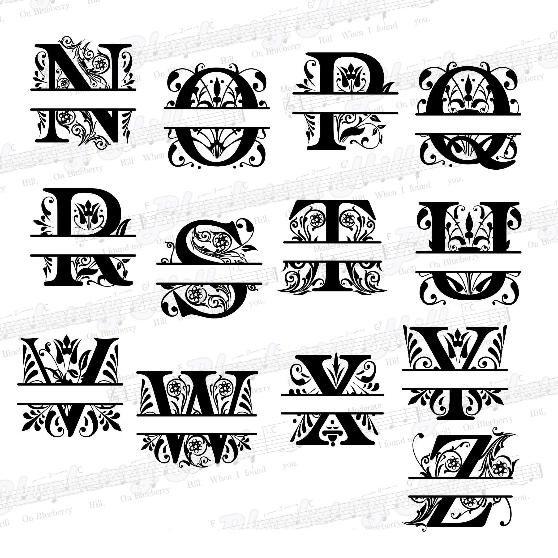 Regal Split Letters SVG Split Regal Letters Regal Letters | Etsy