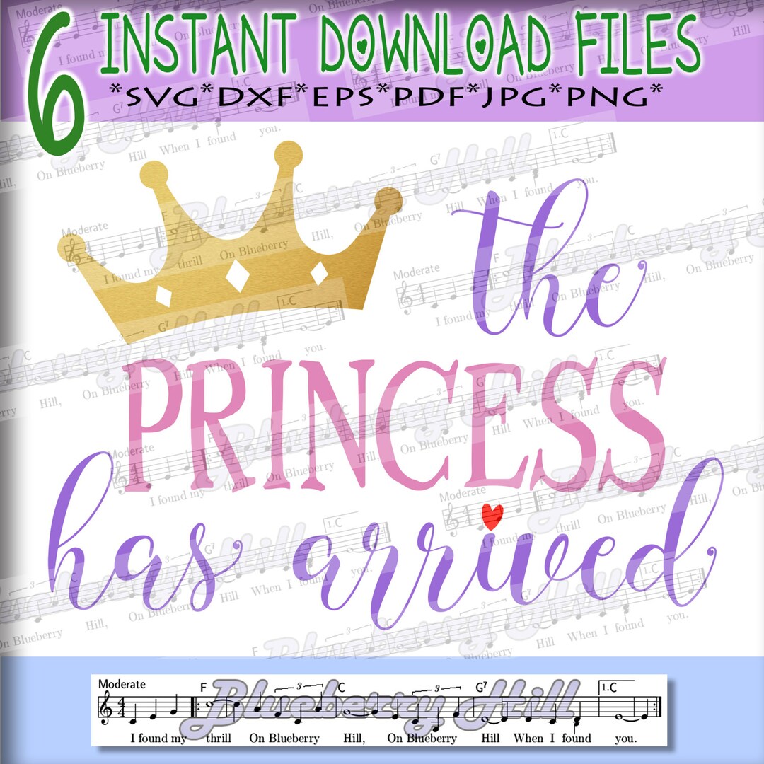 The Princess Has Arrived SVG | Baby Girl Shower Clipart | Crown SVG ...