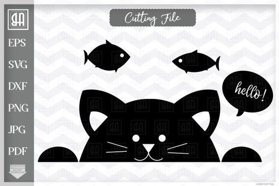 Cat Svg Peeking Cat Svg Black Kitty Svg Kitty Face Svg Etsy