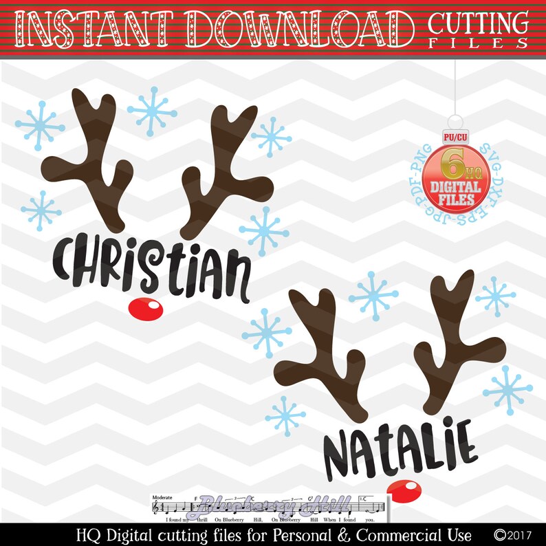 Reindeer Svg Reindeer face Cut Files Christmas Reindeer | Etsy