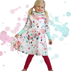 eBook PDF sewing pattern AnniNanni mini cozy dress sweat dress hooded dress hoodie dress