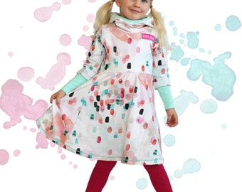 eBook PDF sewing pattern AnniNanni mini cuddle dress sweat dress hooded dress hoodie dress