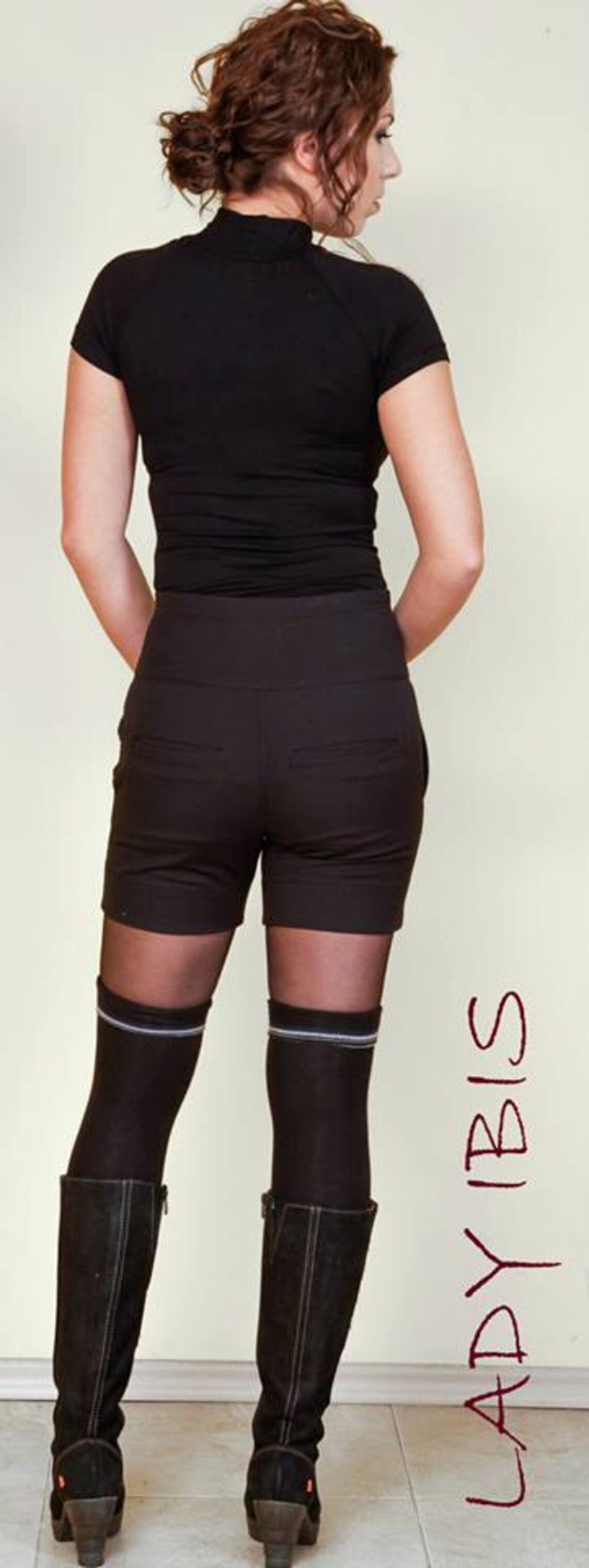 Vintage woman high waist shorts plus sizes black short Etsy