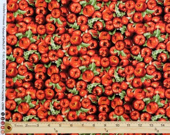 Apple Cotton Quilt Fabric: Packed Red Apples - Food, Fruit Theme Decor by the Yard