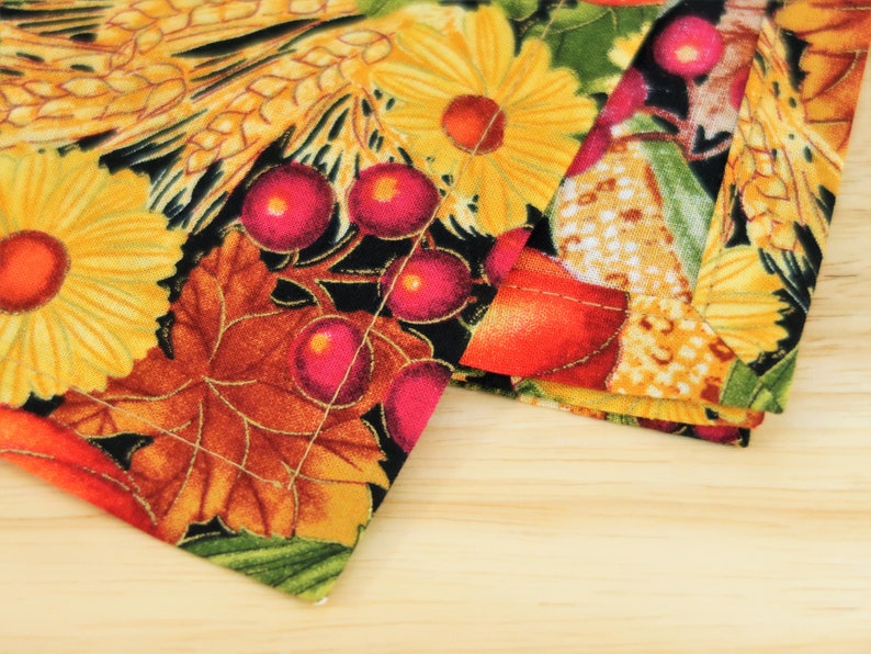 Fall Harvest Cloth Dinner Napkins Autum Leaves Fabric Etsy