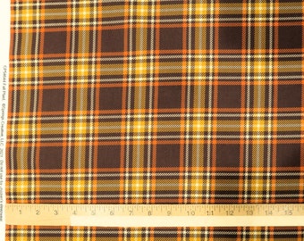 Harvest Basics Plaid 100% Cotton Quilt Fabric - Brown Orange Fall Autumn Tartan Plaid, Quilting, Decor, Fabric by the Yard, Springs Creative