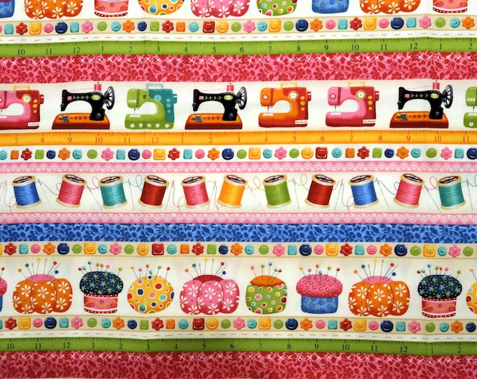Sewing Cotton Quilting Fabric - Sew Border Stripe - Sewing Machines ...
