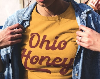 Ohio Honey Tee, vintage inspired t shirt, honey graphic tshirt, womens graphic tees, retro 70s shirt, Ohio babe tshirt