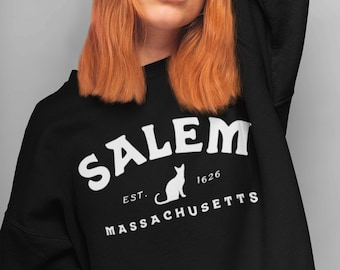 Salem Sweatshirt, Witch Shirt, Massachusetts College Crewneck, Halloween Shirt, Witchy Gifts, Souvenir Shirt, Witch Clothing, Fall Pullover