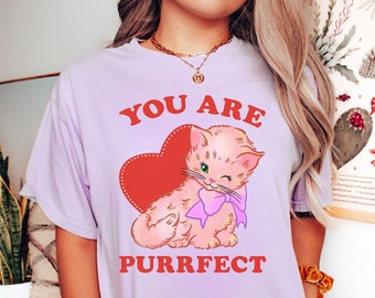 Cat Valentine's Day Shirt, Vintage Valentine's, Valentines Day Tee, Retro Valentines Day Shirt, Gift for Cat Lovers, Cat Lover Valentine