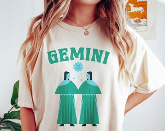 Comfort Colors, Gemini Shirt, Gemini Horoscope Shirt, Zodiac Shirt Gemini, Gemini Astrology, Zodiac Shirts, Gemini Gifts, Retro Zodiac