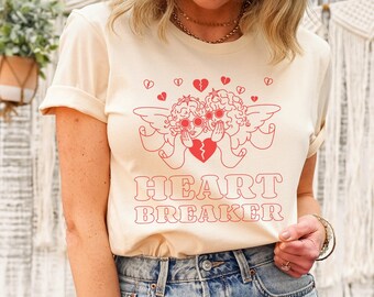 Valentine's Day Shirt, Heartbreaker, Retro Valentine Shirt, Cute Valentine Tee, Valentine's Day Gift, Heart Shirt, Galentines Day, Trendy