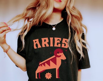 Comfort Colors, Aries Shirt, Aries Horoscope Shirt, Zodiac Shirt Aries, Aries Astrology Gift, Zodiac Shirts For Women, Aries Zodiac Gift