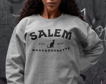 Salem Sweatshirt, Witch Shirt, Massachusetts College Crewneck, Halloween Shirt, Witchy Gifts, Souvenir Shirt, Witch Clothing, Fall Pullover