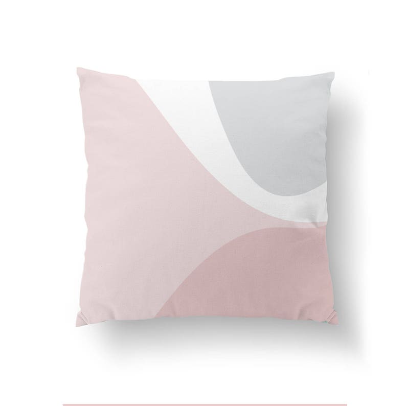 Rose Blue Pastel Throw Pillow Abstract Shapes Home Decor Etsy