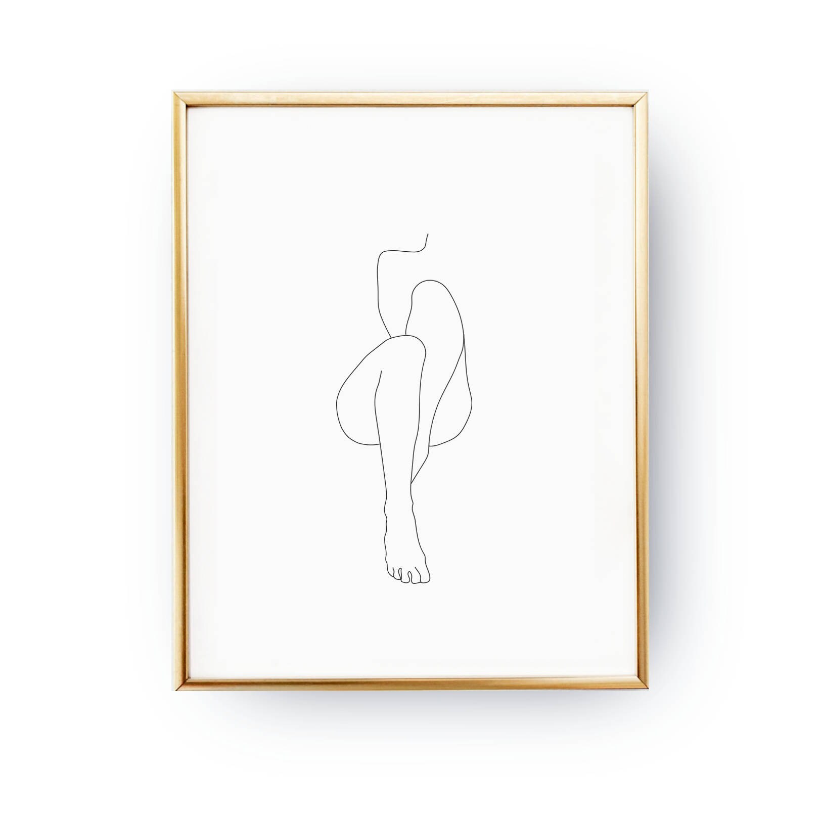 Linear Woman Body Black And White Naked Print Feminine Etsy