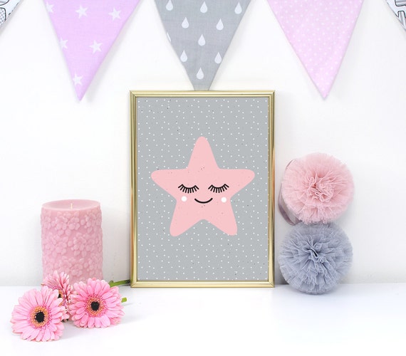 Affiche étoile étoiles Enfants Imprimer Impression De La Chambre De Bébé Art Mural Kids Room Decor Star Art Print Affiche Impression De Bébé