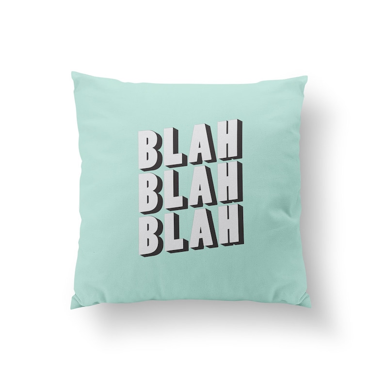 Blah Pillow Kids Pillow Home Decor Cushion Cover Throw Etsy