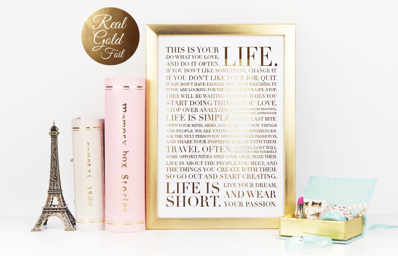 Life Manifesto Poster This Is Your Life Manifesto Etsy