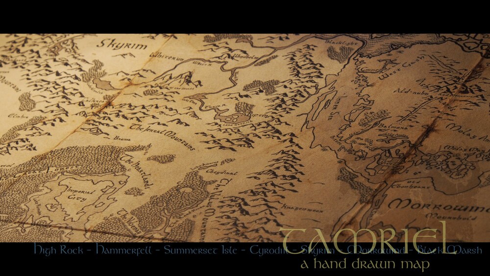 tamriel a handdrawn world