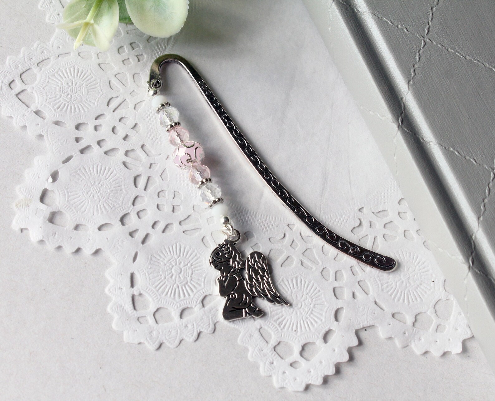 Beaded Shepherd Hook Bookmark Angel prayer Beaded Etsy