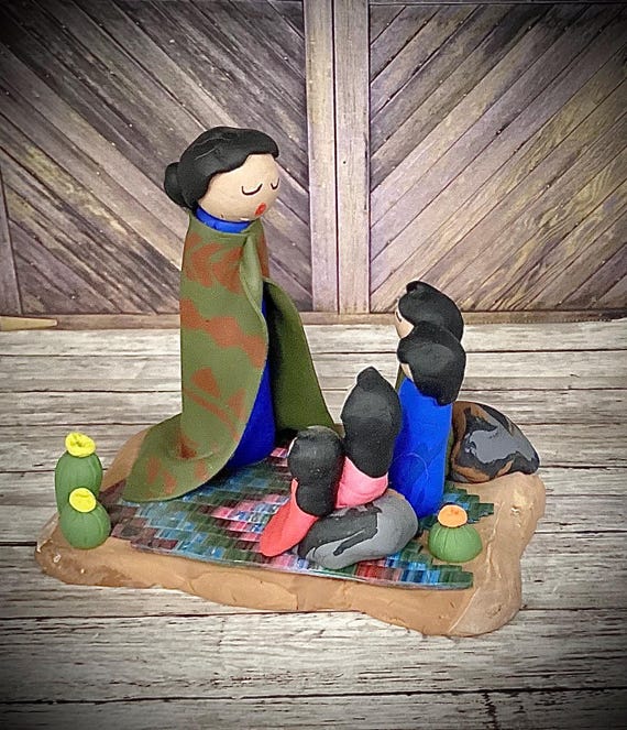 Storyteller on Wood Base