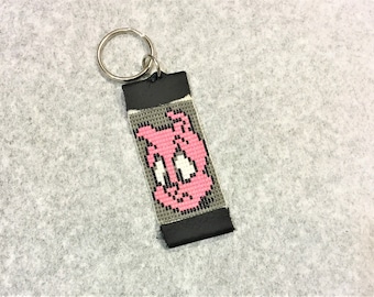 Porky Pig Down Memory Lane Cartoon Loom Beaded Keychain