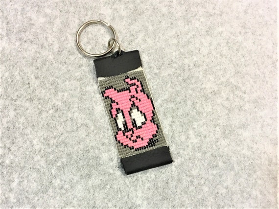 Porky Pig Down Memory Lane Cartoon Loom Beaded Keychain