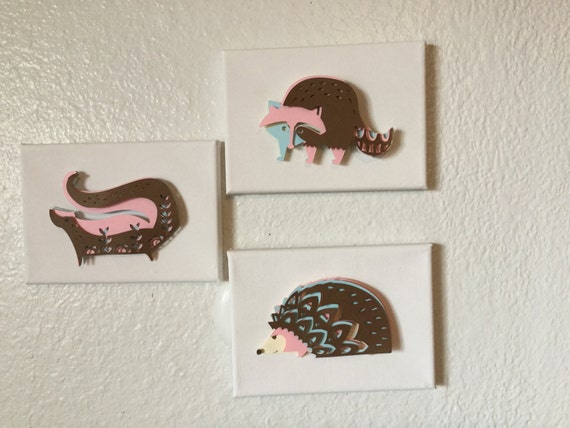 3 pc Dimensional Animal Wall Art