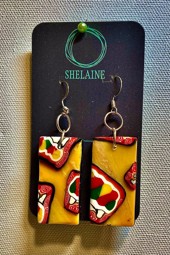 Handcrafted Polymer Clay Summer Colors Dangle Earrings