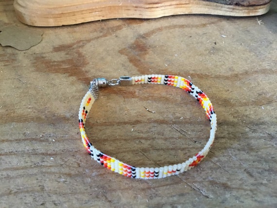 Desert Colors Narrow Loom Beaded Bracelet