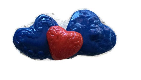 Triple Heart Medium Hair Barrette